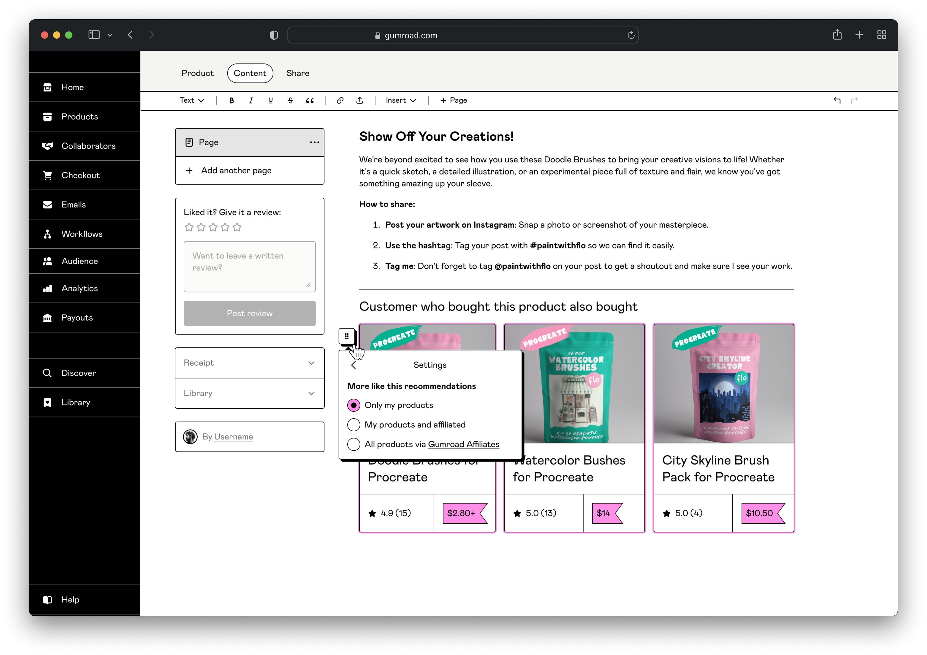 More like this in the content editor