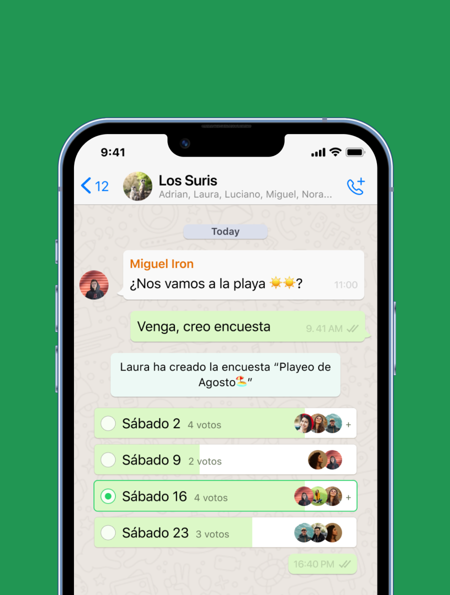 Mobile showing whatsapp polls screen